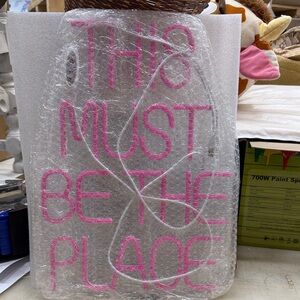 Pink Neon Sign - THIS MUST BE THE PLACE- Decor